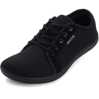 WHITIN Barfußschuhe Herren Barfussschuhe Barfuss Schuhe Breite Barfuß Sneaker Knit Barefoot Shoes Minimalschuhe Weit Turnschuhe Hallenschuhe Gym Schwarz 45 EU - 45 EU Weit