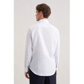 Seidensticker Businesshemd "Schwarze Rose", Herren, Gr. L (42), normale Ärmellängen, mittelblau, 100% Baumwolle, kariert, slim fit, 2-Knopf-Manschette, Hemden, Slim 1/1 Kentkragen Karo