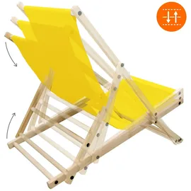 ECD Germany Liegestuhl klappbar 120 x 60 x 80 cm Gelb