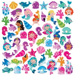 Sticker "Meerjungfrau" 200 Stück (pro Set 200) Bastelbedarf Verzierung & Dekorationen