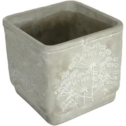 Goldbach Handgemachtes Pflanzgefäß aus Zement Grau 16 x 17 x 17 cm