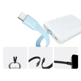 cuktech CP132ML 10000 mAh Usb-c Magnet-powerbank Mit Integriertem Usb-c-kabel – Weiß