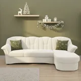 DOMO collection Ecksofa DOMO COLLECTION "Flores Schlafsofa, B/T/H: 233/142/86 cm, L-Form", beige (creme), B:231cm H:84cm T:142cm, 100% Polyester, Sofas, Ecksofa, wahlweise mit Bettfunktion, wahlweise mit Federkern, auch in Leder, Topseller
