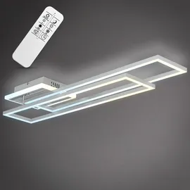 B.K.Licht LED Deckenleuchte CCT Rahmenleuchte schwenkbar dimmbar Timer Nachtlicht 40W Alu - Silber/Grau