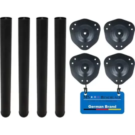 MS Beschläge Möbelfuß 4er Set 710 mm Schwarz matt