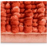 Karat Badematte Coral Chenille-Struktur Melone Pink 50 x 80 cm | Rot
