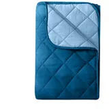 Wometo Microfaser Sommer Steppbett 155x220 dunkelblau & blau / OEKO-TEX / kochfest 95° / Leichtsteppbett für heiße Tage / ohne Bezug verwendbar