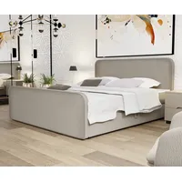 Fun Möbel Boxspringbett Schlafzimmerbett MABEL 120x220cm Stoff Brooklyn Mud