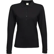Tee Jays Damen Luxus Piqué Stretch Polo langarm 146 black