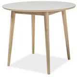 Esstisch Küchentisch 90x90x75cm Honigeiche runde Tischplatte MDF 86231502