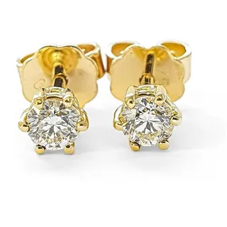Webgoldschmied Paar Ohrstecker Diamant Ohrstecker 750 Gold mit 2 Diamanten Brillanten 0,40 F/IF