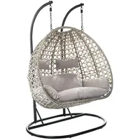 Kobolo Hängekorb Hängesessel Polyrattan für Zwei Personen inkl Gestell