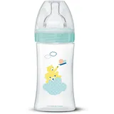 Dodie Babyflasche, Antikolik Sensation+, Grün, Luft, 270 ml, 0-6 Monate, flacher Sauger, Fluss 2, klein