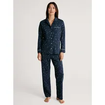 CALIDA Pyjama »Sweet Dreams«, (2 tlg.), mit Reverskragen und durchgehender Knopfleiste, blau