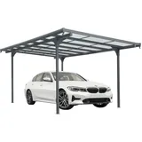 Floraworld Carport 6M mit 6 mm Platten 299 x 496 x 210/226 cm