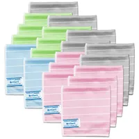 Das blaue Wunder Brillant Brillenputztuch bunt 30 x 30 cm 20er-Sparset, Streifenfrei, Fusselfrei, Bambus Reinigungstuch für Haushalt und Brillen