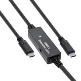 InLine USB 3.2 Gen.1 Aktiv-Kabel, USB-C Stecker an USB-C Stecker, schwarz, 15m