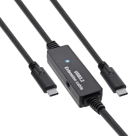 InLine USB 3.2 Gen.1 Aktiv-Kabel, USB-C Stecker an USB-C Stecker, schwarz, 15m,