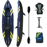 Wattsup Kajak Wattsup Crucian 1-Sitzer aufblasbar – 340 x 95 cm (11'1"x37") – maximale Belastung 180 kg – komplettes Paddel + Tasche + Sitz + Pumpe