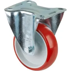 BS Bockrolle D.100mm Trgf. 125kg Guß-Polyurethan Platte L104xB80mm