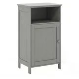 Costway Badschrank mit Tür und Regal 40 x 30 x 70 cm Grau