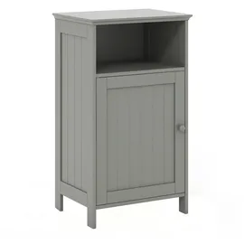 Costway Badschrank mit Tür und Regal 40 x 30 x 70 cm Grau