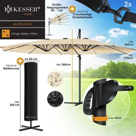 Kesser Doppelsonnenschirm 460 x 270 cm Beige