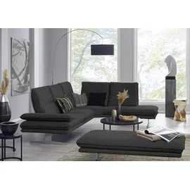 W.Schillig Eckcouch Mikrofaser 2-Sitzer Grau