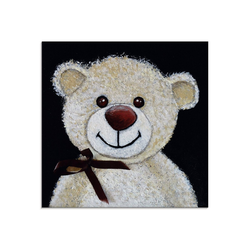 Artland Glasbild Teddybär, Spielzeuge (1 Stück) beige 20 cm x 20 cm