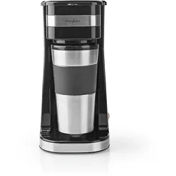 Nedis Kaffeemaschine - Filter Kaffee - 0.4 l - 1 Tassen - Schwarz / Silber
