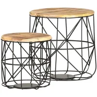 VidaXL Couchtische 2 Stk. Massivholz Mango