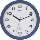 TFA Dostmann Funk-Wanduhr mit Sweep Uhrwerk, 60.3554, Moderne Funkuhr, Schlafzimmeruhr, Wohnzimmeruhr, Funkwanduhr, klassisch, 32cm, Blauer Rahmen