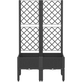 vidaXL Pflanzkübel mit Rankgitter 80 x 40 x 142 cm Schwarz