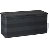 prissent Gartenbox Schwarz 117x45x56 cm Polypropylen Garten Gartenbox Wasserdicht Gartenbox Wetterfest Gartenbox Deckboxenen Wetterfest Storage Boxes