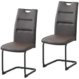 Hti-Living Schwingstuhl Kunstleder braun 2er Set