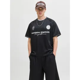 JACK & JONES JCOCOVER RETRO FOOTBALL TEE schwarz XL