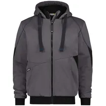 DASSY Sweatshirt-Jacke, anthrazitgrau/schwarz 2XL