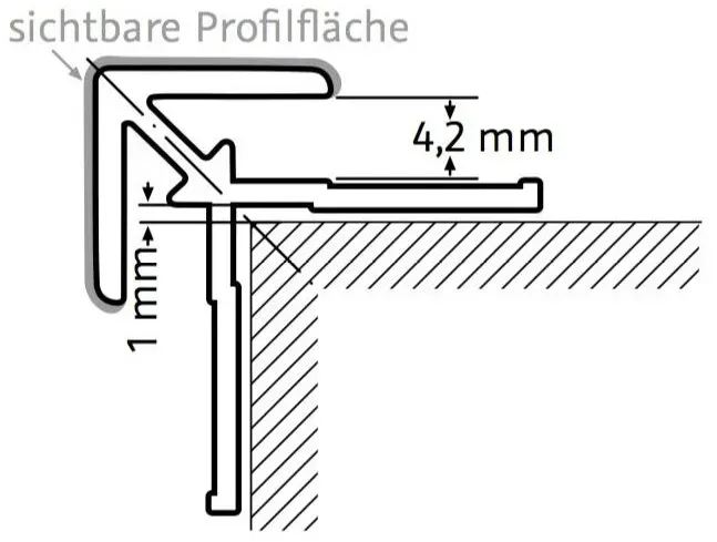 HSK Eckprofil außen gerade, 23x23mm, Höhe 2550mm (kürzbar)