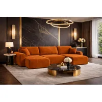 kaiser möbel Ecksofa mit Schlaffunktion und Bettkasten U-Form Ariel U XL, Veloursstoff Salvador, Braun - Braun