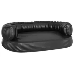 VidaXL Hundebett Ergonomisch Kunstleder schwarz S