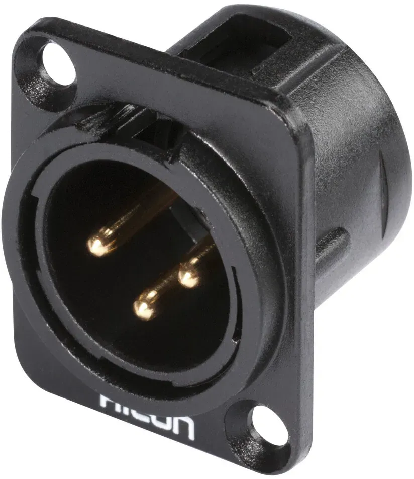 HICON XLR Einbaustecker 3pol HI-X3DM-G