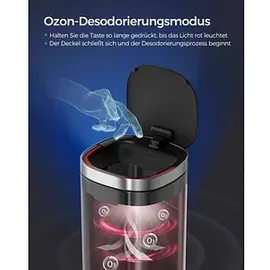 Songmics Mülleimer 50,0 l silber