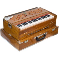 Harmonium aus Indien mit 42 Tasten und 9 Registern 3 Stimmzungen je Ton auf 432Hz in einem Koffer