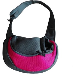 Welikera Tiertransporttasche Hundetragetasche, Verstellbare tragbare Transportbox bis 0,02 kg, für Haustiere bis zu 12 kg rosa|rot M
