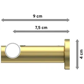 Interdeco Gardinenstange, Messing, Metall, 240 cm Wohntextilien, Gardinen Ø Vorhänge, Gardinen-Stangen