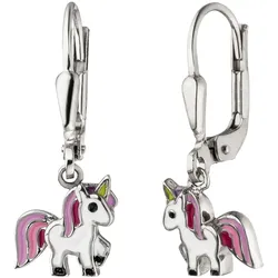 Paar Ohrhänger JOBO "Einhorn", rosa, Ohrringe, Silber 925 (Sterlingsilber), 925 Silber