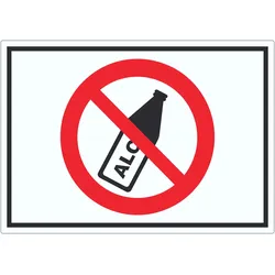 Alkohol verbot Symbol Aufkleber A6 (105x148mm)