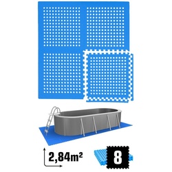 eyepower Bodenmatte »2,8 m2 Poolunterlage 8 EVA Matten Unterlegmatte«, Outdoor Set Unterlage 62x62 cm blau