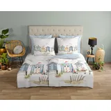 Muller Textil Vacation Gestreift Weiß 135 x 200 cm + 2 x 80 x 80 cm