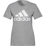 adidas Adidas, Loungewear Essentials Logo, T-Shirt, Mittel Grauer Heather/Weiß, S, Frau